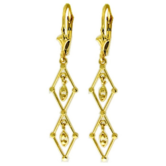 14K. SOLID GOLD CHANDELIERS EARRINGS